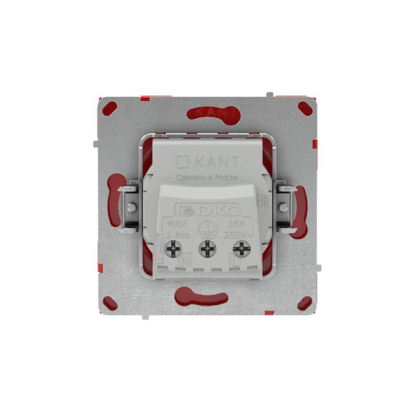 Розетка силовая KANT 2P+E защ. шторки красн. сатин DKC 7001003