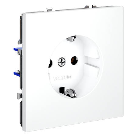 Розетка 1-м СП S70 16А с заземл. механизм бел. матов. Voltum VLS040102