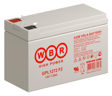Аккумулятор 12В 7.2А.ч WBR GPL1272 F2 WBR