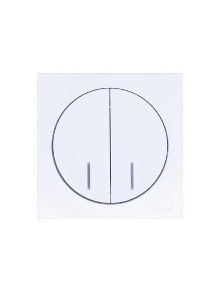 Выключатель 2-кл. СП OSEN 10А IP20 с подсветкой механизм бел. LEZARD 743-0288-112