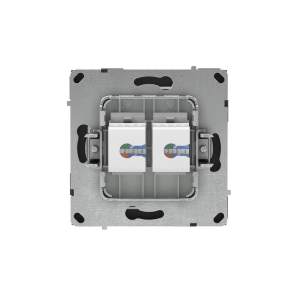 Розетка компьютерная 2-м KANT RJ45 кат.6A без шторки черн. уголь DKC 7012674