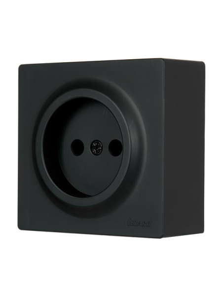 Розетка 1-м ОП LETO без заземл. ПБТ черн. бархат LEZARD 752-4200-121B