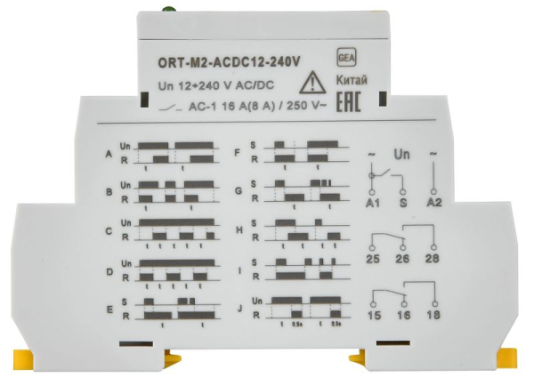 Реле времени ORT 12-240В AC/DC 2 контакта многофункц. IEK ORT-M2-ACDC12-240V