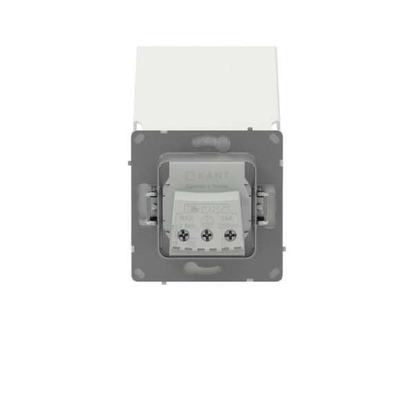 Розетка силовая KANT IP44 2P+E защ. шторки с крышкой бел. песок DKC 7010013