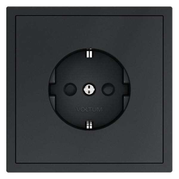 Розетка 1-м СП S70 16А с заземл. защ. шторки механизм графит Voltum VLS040207