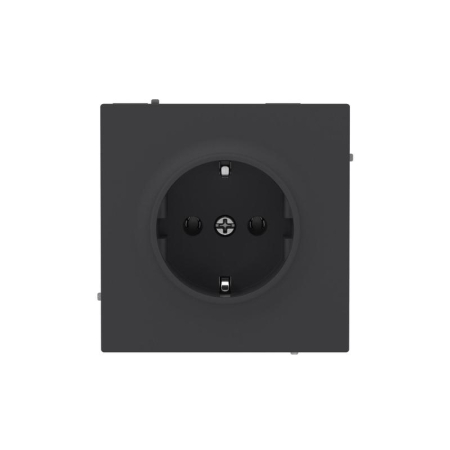 Розетка силовая KANT 2P+E без шторки черн. уголь DKC 7012033