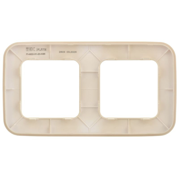 Рамка 2-м СП FLITE РУ-2-А-ФлСл сливочный IEK FI-M22-31-20-K86
