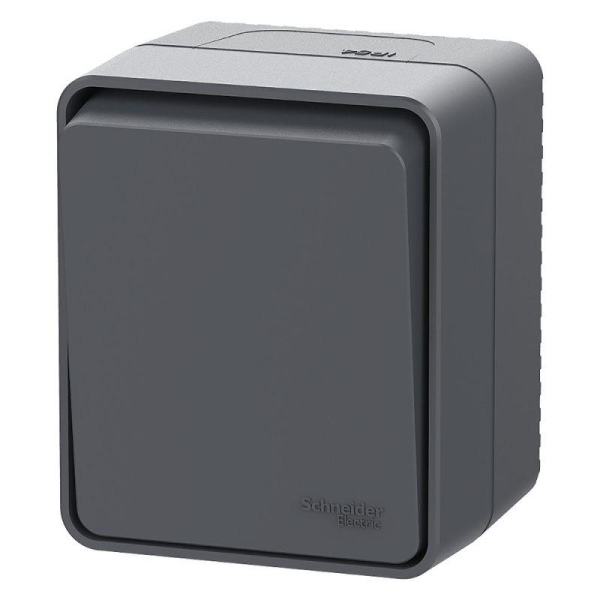 Выключатель кнопочный 1-кл. ОП AtlasDesign PROFI IP54 10АХ антрацит SE ATN544015