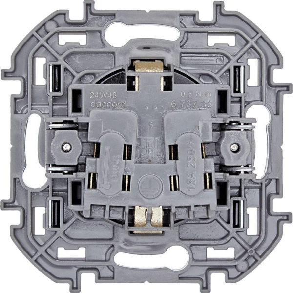 Розетка 1-м СП Inspiria 16А IP20 250В 2P+E защ. шторки немецк. стандарт механизм антрацит IEK 673733