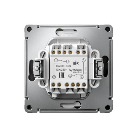 Переключатель 2-кл. ArtGallery 10AX быстрозажим. клем. механизм базальт SE GAL001465S