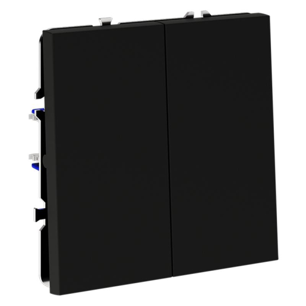 Переключатель проходной 2-кл. СП S70 10А механизм черн. матов. Voltum VLS020308