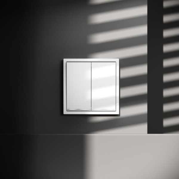 Переключатель проходной 2-кл. СП S70 10А с подсветкой механизм бел. глянцевый Voltum VLS020401