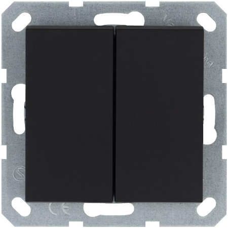 Выключатель 2-кл. 10А IP20 механизм черн. матовый soft touch Jasmart G3023PB