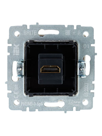 Розетка СП BRITE HDMI РHDMI-0-БрБ механизм бел. IEK BR-H10-K01