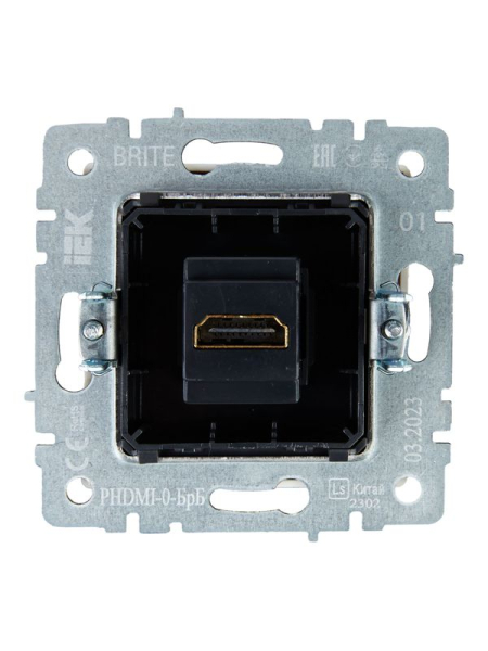 Розетка СП BRITE HDMI РHDMI-0-БрБ механизм бел. IEK BR-H10-K01