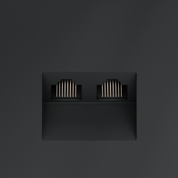 Розетка компьютерная 2-м СП S70 RJ45 + RJ45 кат.6 механизм графит Voltum VLS060207