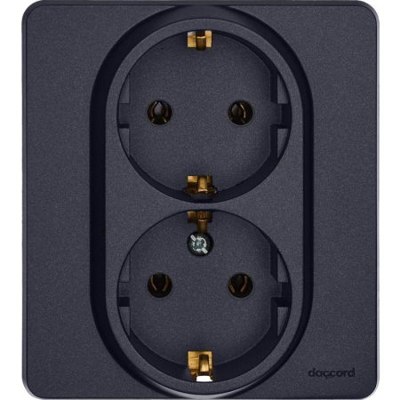 Розетка Inspiria 16А 250В 2х2P+E немецк. стандарт антрацит IEK 673753