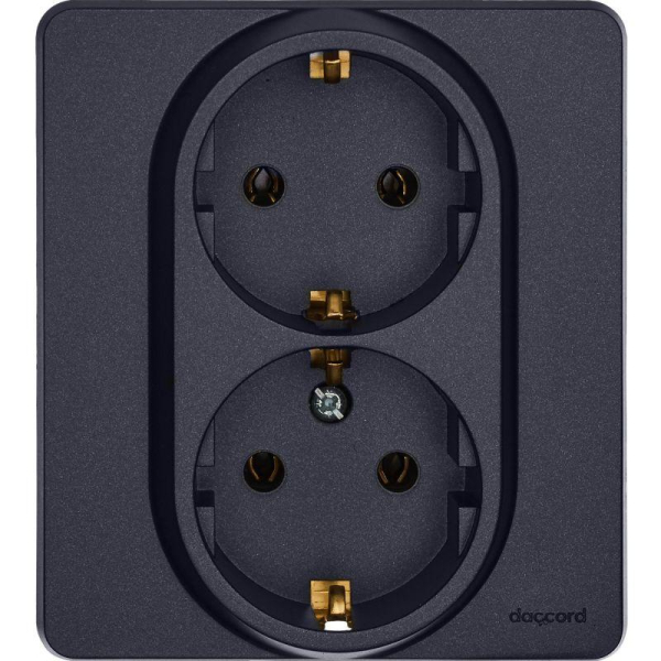 Розетка Inspiria 16А 250В 2х2P+E немецк. стандарт антрацит IEK 673753