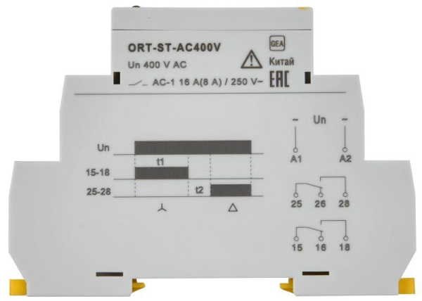 Реле пуска звезда-треугольник ORT 400В AC IEK ORT-ST-AC400V