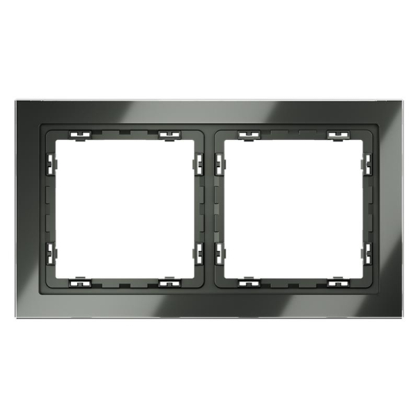 Рамка 2-м S70 стеклян. титан Voltum VLS110206