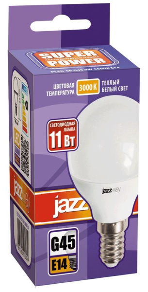 Лампа светодиодная PLED-SP 11Вт G45 3000К E14 230В/50Гц JazzWay 5019249