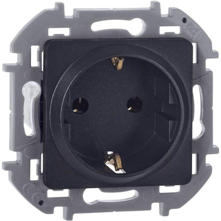 Розетка 1-м СП Inspiria 16А IP20 250В 2P+E немецк. стандарт механизм антрацит IEK 673723