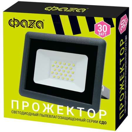 Прожектор светодиодный СДО-10 30Вт 6500К IP65 230В ДО GR ФАZА 5032071