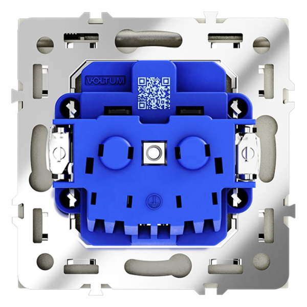 Розетка 1-м СП S70 16А с заземл. защ. шторки + крышка механизм сталь Voltum VLS040305