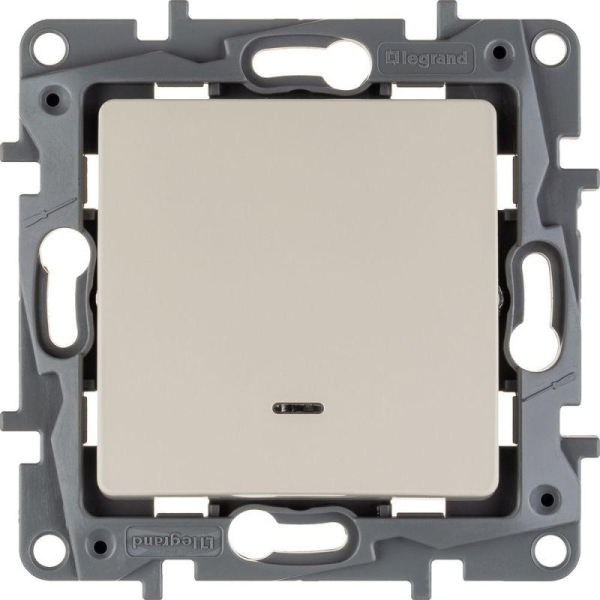 Выключатель 1-кл. СП Etika 10А IP20 250В 10AX с подсветкой/индикацией безвинтов. зажимы механизм сл. кость IEK 672303