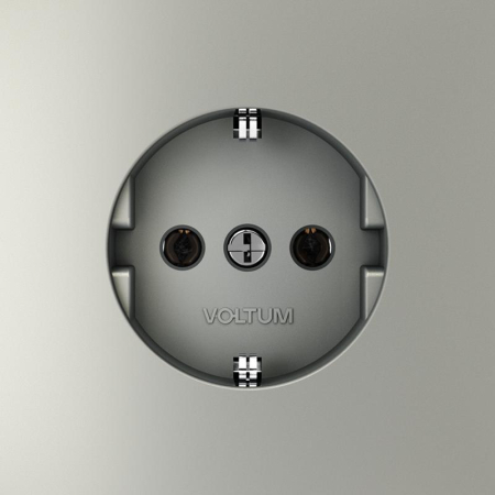 Розетка 1-м СП S70 16А с заземл. механизм сталь Voltum VLS040105