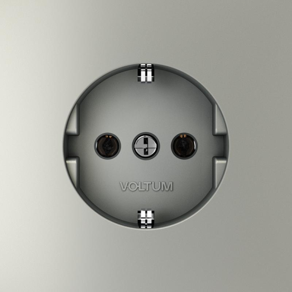 Розетка 1-м СП S70 16А с заземл. механизм сталь Voltum VLS040105