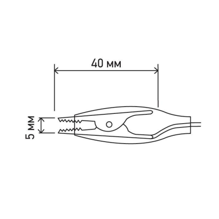Зажим "крокодил" 5А 40мм с проводом 10 пар Rexant 16-0036