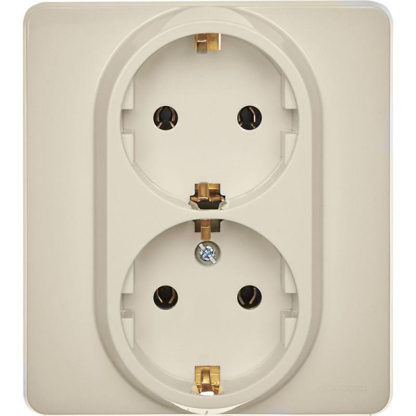 Розетка Inspiria 16А 250В 2х2P+E немецк. стандарт сл. кость IEK 673751