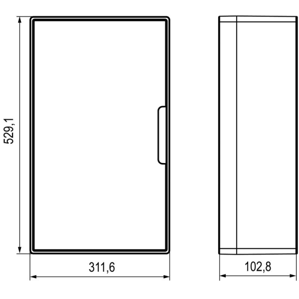 Щиток настенный Фрейм (FRAME) 36мод. с бел. дверцей с 4 шинами PEN (2шт на 8 отверст. и 2шт на 10 отверст.) бел. DKC F36W1WW