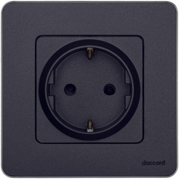 Розетка 1-м СП Inspiria 16А IP20 250В 2P+E защ. шторки немецк. стандарт механизм антрацит IEK 673733
