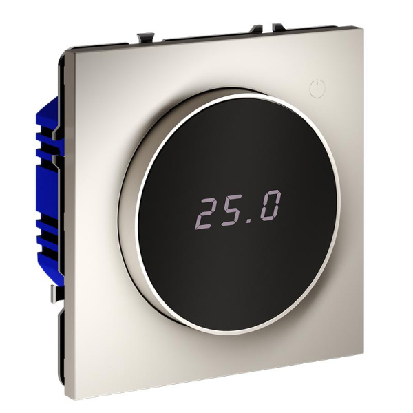 Терморегулятор электронный S70 с индикацией и датчиком для теплого пола механизм кашемир Voltum VLS070103