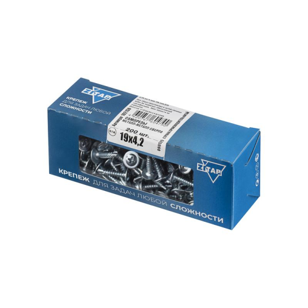 Саморез для тонкого метал. листа со сверлом 4.2х19 (коробка) (уп.200шт) Zitar 102150