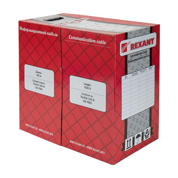 Кабель витая пара F/UTP кат.5e 4х2х24AWG solid ZH нг(А)-HF INDOOR оранж. (м) Rexant 01-0150