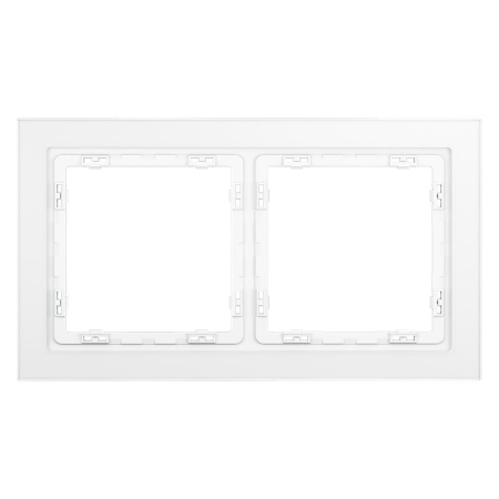 Рамка 2-м S70 стеклян. бел. матов. Voltum VLS110202