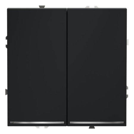 Выключатель 2-кл. СП S70 10А с подсветкой механизм графит Voltum VLS020207