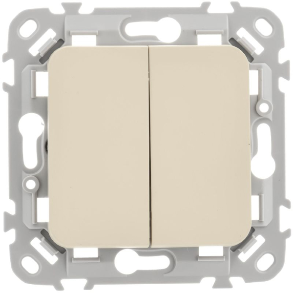 Выключатель 2-кл. СП FLITE ВС12-1-0-ФлСл 10А механизм сливочный IEK FI-V20-0-10-1-K86