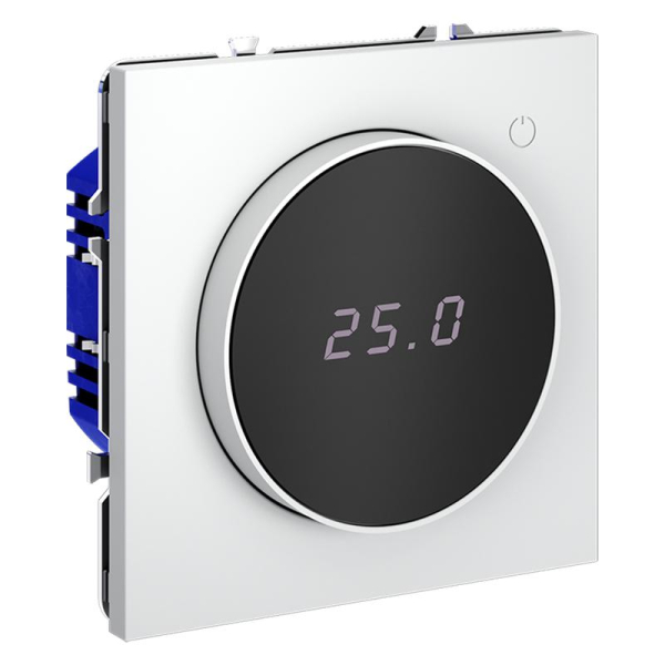 Терморегулятор электронный S70 с индикацией и датчиком для теплого пола механизм бел. матов. Voltum VLS070102