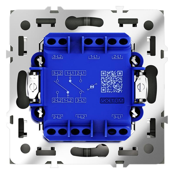 Переключатель проходной 2-кл. СП S70 10А с подсветкой механизм черн. матов. Voltum VLS020408