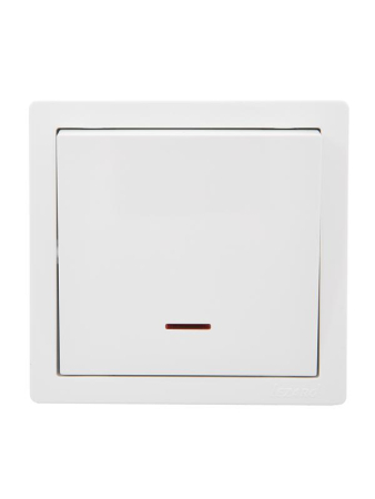 Выключатель 1-кл. ОП LETO с индикацией бел. LEZARD 752-0200-111