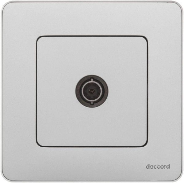 Розетка телевизионная TV Inspiria 2дБ 0-2400мГц с топологией "звезда" механизм алюм. IEK 673852