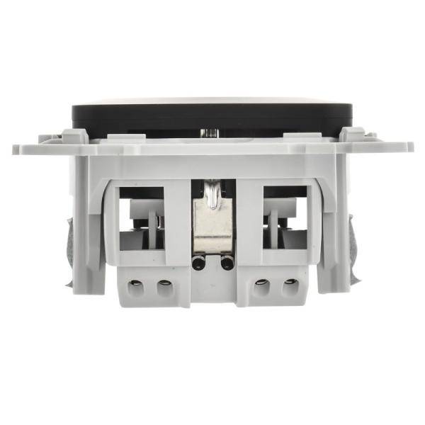 Розетка СП FLITE РС11-1-ФлЧ 16А с заземл. без защ. шторок безвинтовое крепление механизм черн. IEK FI-R11-16-1-K02