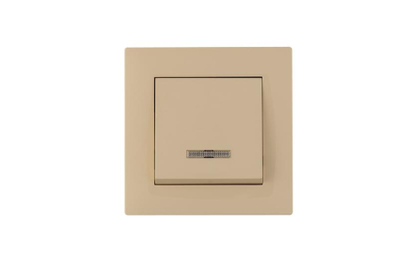 Выключатель 1-клав. с подсветкой Karea RIZZ крем Makel 88010021