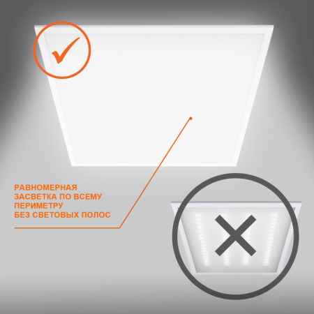 Светильник светодиодный ECO CLASS PANEL 600 36W 840 36Вт 4000К IP40 3600лм 595х595х32мм ДВО встраив. опал панель (аналог ЛВО 4х18) LEDVANCE 4099854246579