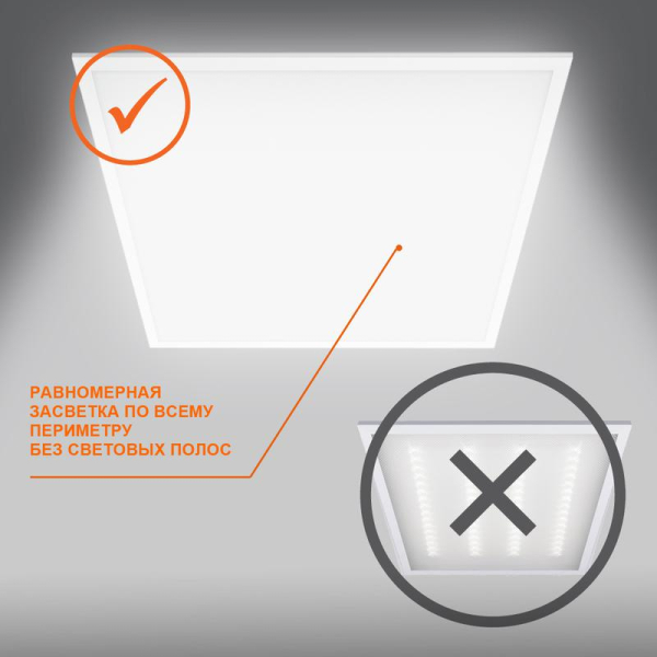 Светильник светодиодный ECO CLASS PANEL 600 36W 840 36Вт 4000К IP40 3600лм 595х595х32мм ДВО встраив. опал панель (аналог ЛВО 4х18) LEDVANCE 4099854246579