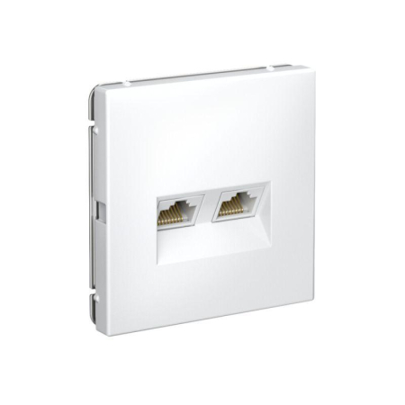 Розетка компьютерная 2-м ArtGallery RJ45 + RJ45 кат.5E механизм бел. SE GAL000185
